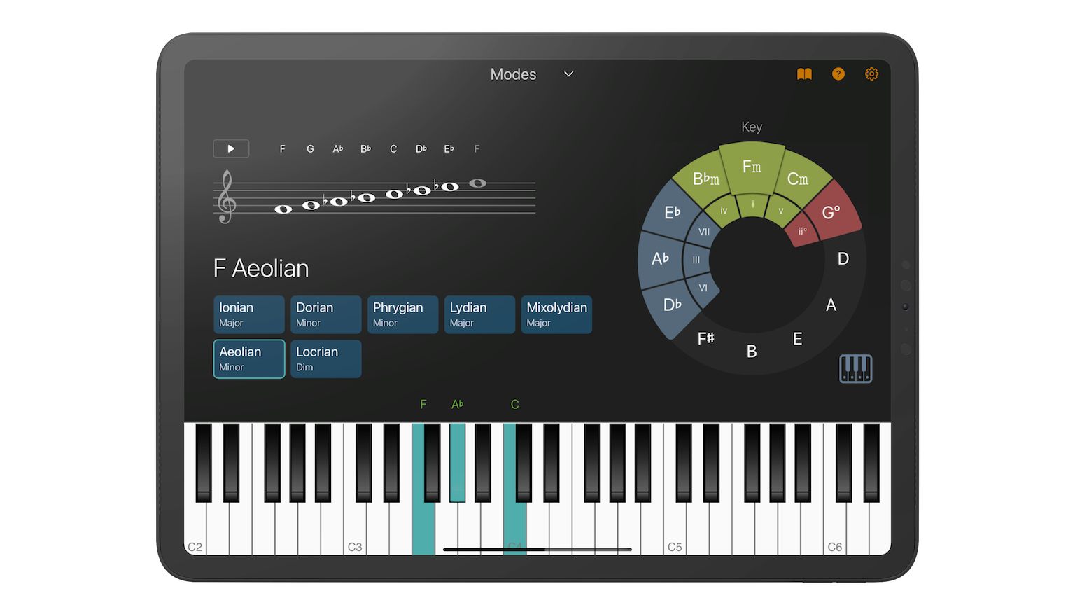 Explore Modes and Keys in the Chordio App